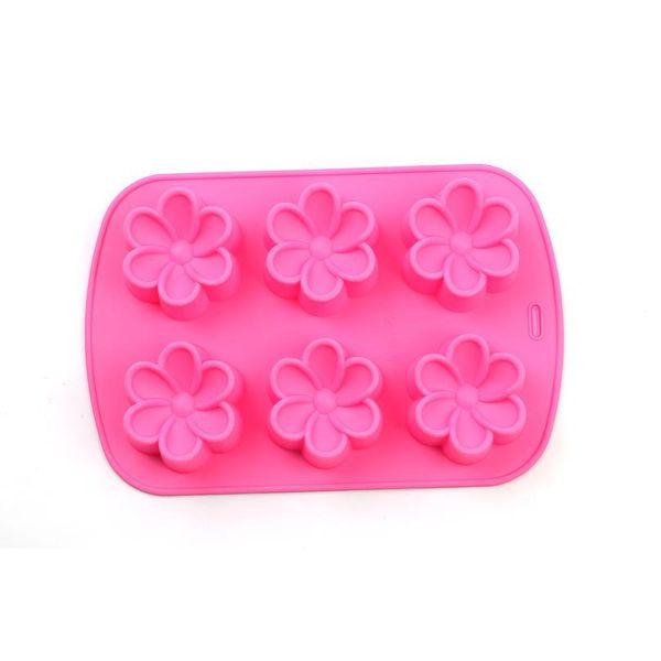 

new flower shape sile soap flower cake bakeware tool muffin cupcake jello pudding ice mould pastry biscui jlllot