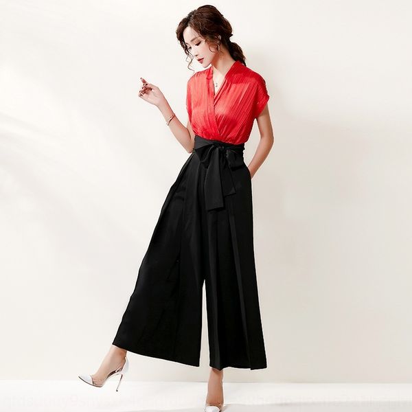 

0srf0 2020 elegant new women's clothing v-neck style summer korean slim-fit bowknot slimming atmospheric and butterfly butterfly jumpsu, Gray