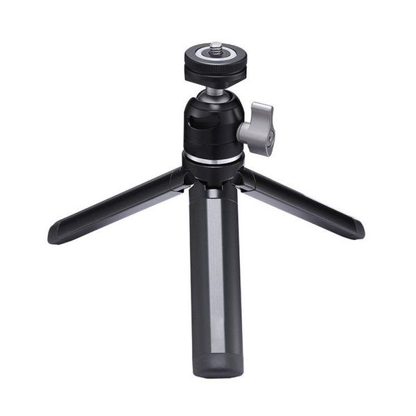 

single camera pgraphy vlog handle tripod and spherical tripod head metal table