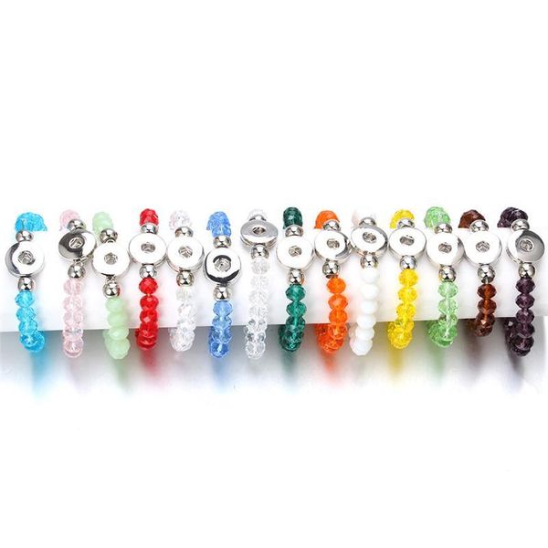 

colorful beads snap bracelet diy charms bangle fit 18mm snap buttons jewelry for wome bbyrds, Golden;silver