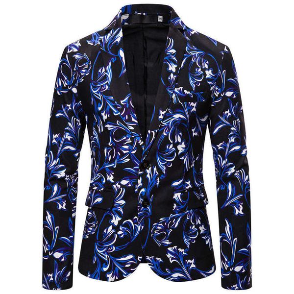 

two style single row fashion new urban button men's printed suit, White;black
