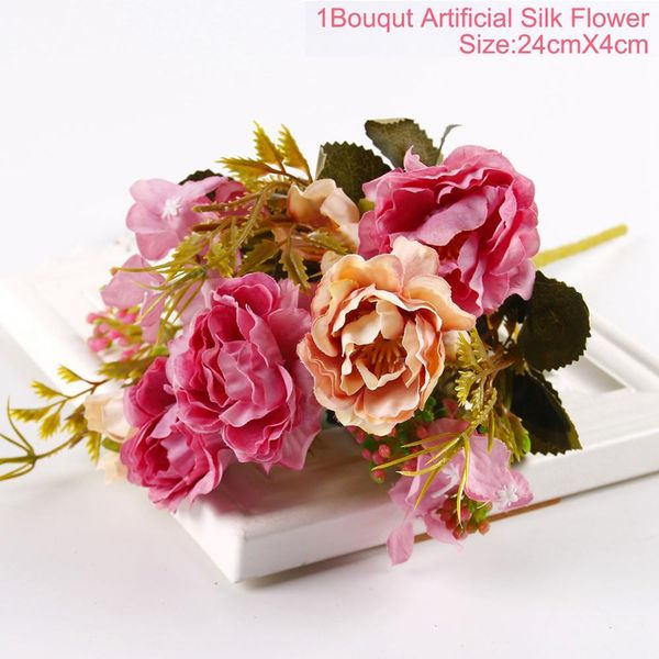 

fengrise 1 bundle silk peony artificial flower bouquet fake flower flores for wedding home decoration artificial roses flowers wmtinv