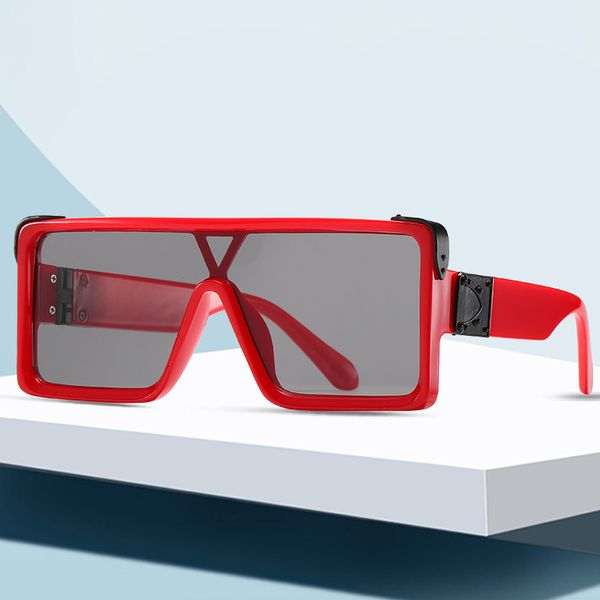 

new one piece sunglasses fashion large box men's and women's versatile sunglasses sunshades 2135 designer aws, White;black