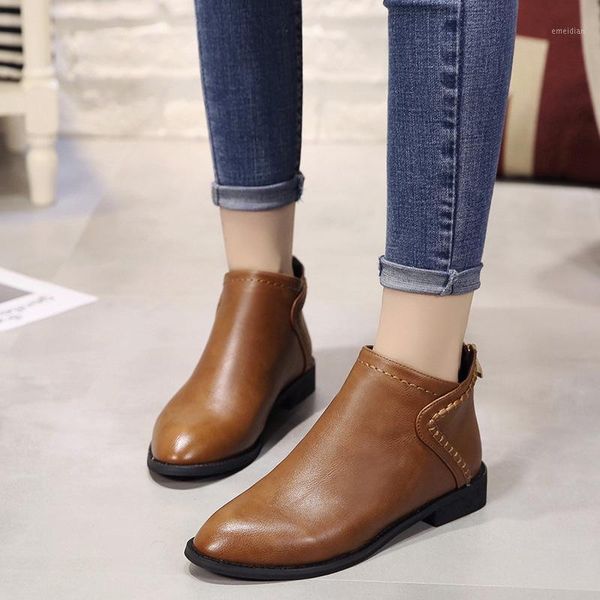 

mazefeng women 2020 new boots autumn winter boots ladies ankle heels shoes woman suede leather casual1, Black