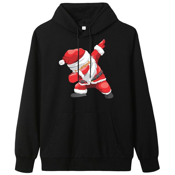 

интересная 2020, сант-клаус печать, мужские негабаритные фуфайки, анимированная одежда, 2xl толстовка, Black