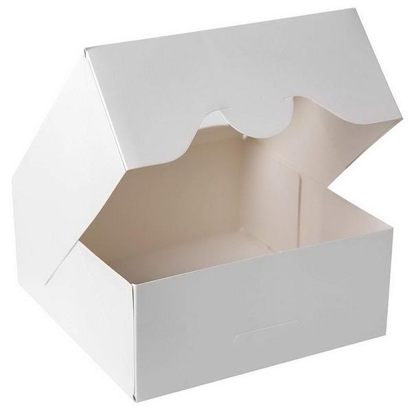 

white bakery cookie boxes with windows 6x6x2.5inch cookie packing for 12pcs