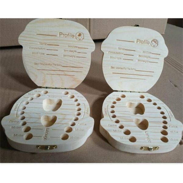 

kids baby save milk teeth wood storage for boy girl wooden tooth album keepsake souvenir box organizer kka2813