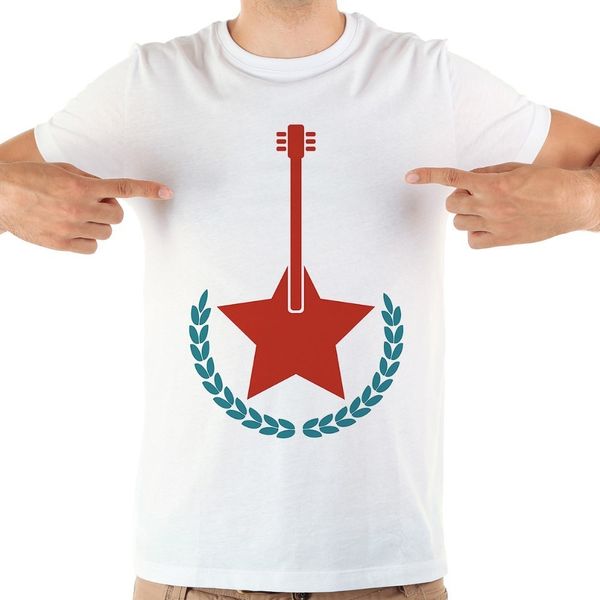 

red stellate guitar design funny t shirt men 2018 summer new white casual homme cool tshirt sport hooded sweatshirt hoodie