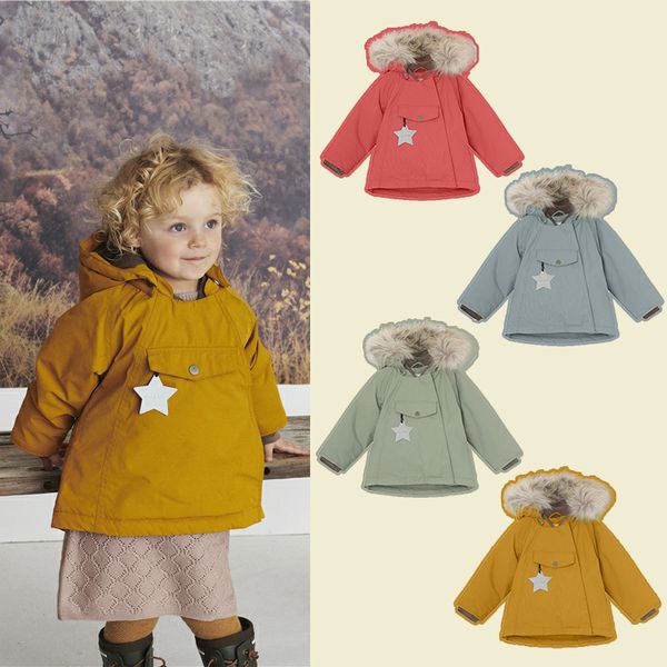 

2020 new winter mat kids thick jacket for boys girls real fur hooded warm coat baby child waterproof and windproof ski outwear lj201202, Blue;gray