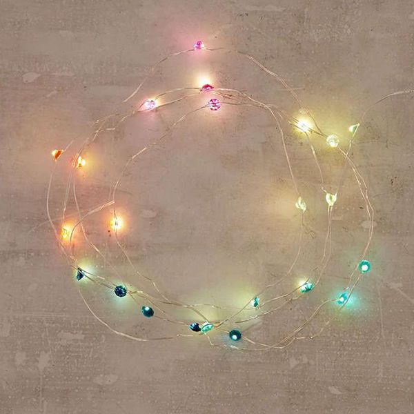

30 led rainbow diamond fairy lights string battery operated for christmas festival holiday party wedding garland decoration swy bbyfba