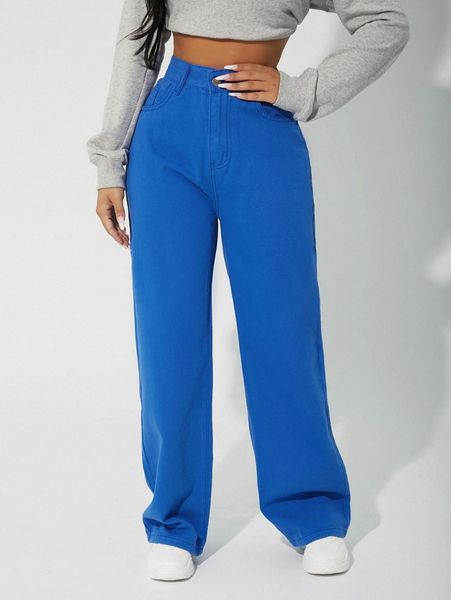 

high waist slant pocket boyfriend jeans 97hb#, Blue