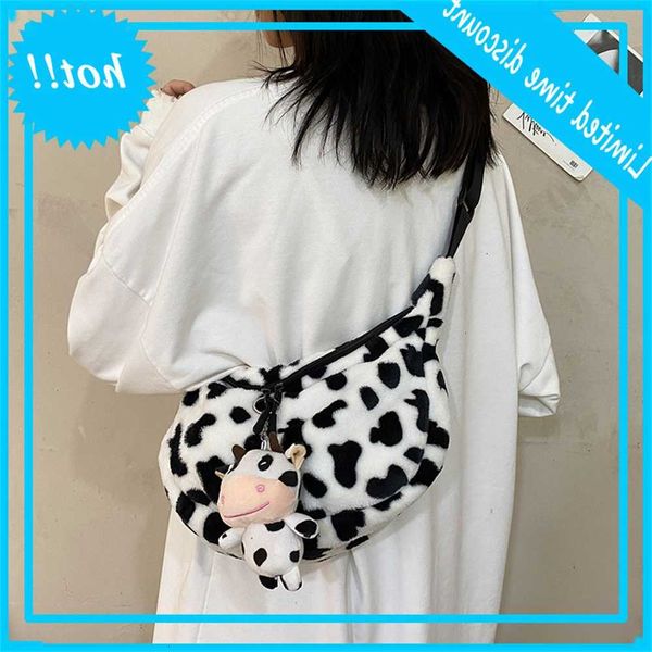

winter style plush dumpling creative cow pattern pendant