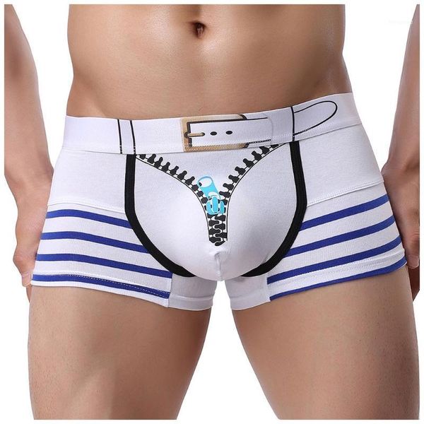 

men's underwear zipper stripes mesh hip low waist nylon soft and comfortable breathable fashion casual daily boxer#w1, Black;white