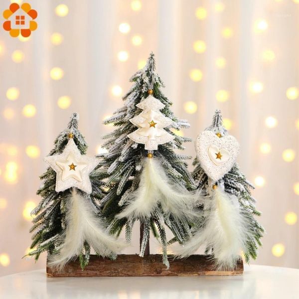 

3pcs christmas tree&heart&star shape feather pendants white/gold xmas tree ornaments home christmas party decoration supplies1