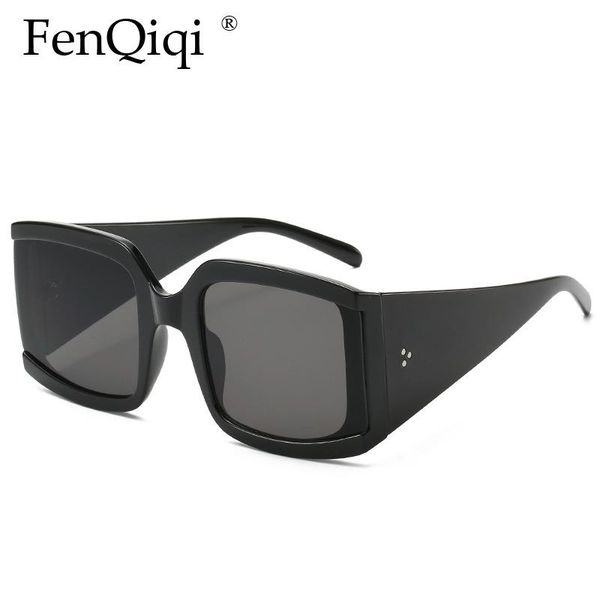 

sunglasses 2021 big frame fashion personality thick legs women, White;black