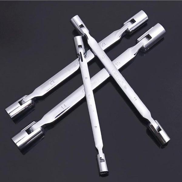 

8-19mm metric double flexible head socket wrench spanner crv steel hand tools set