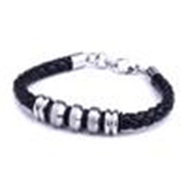 

factory3c5wbraided titanium men's leather multiple jewelry stainless styles steel bracelet with lobster clasp mix wholes