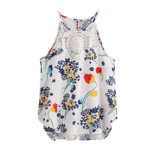

women's tanks & camis muqgew women floral casual sleeveless vest tank shirt cami arrival summer backless knotted1, White