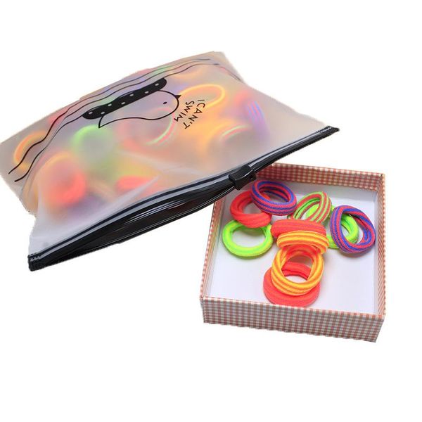 

50 / 100шт / набор девочек красочные полосы нейлон малый упругие волосы дети ponytail держатель резинки оголовье дети аксессуары для волос s, Slivery;white