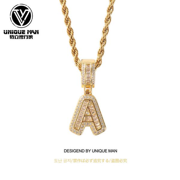 

stitching surname, name, diamond, mother necklace, male fashion hip hop street hiphop couple pendant, Silver