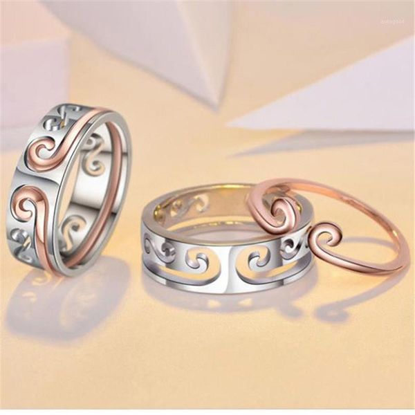 

band rings ywospx 2pcs romantic valentine's day anel gift silver rose gold set for women jewelry wedding engagement statement anillos1