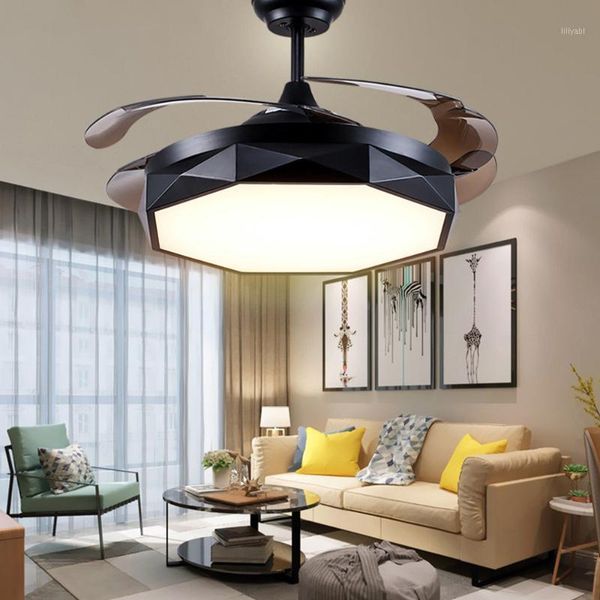 

electric fans 42 inch ceiling fan with lights 110v 220v remote control lamp home low-profile blades invisib low-profile/flush-mount1