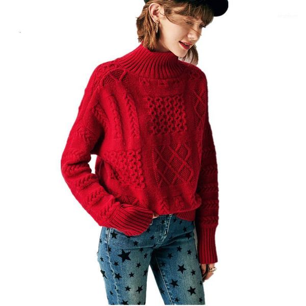 

women's cape in autumn and winter, you wear a heavy sweater. loose woman. short hair, high collar sweater, 2021. lazy sweater1, Black