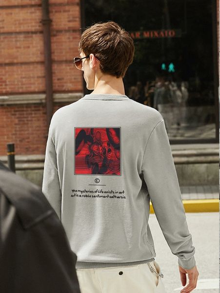 

men graphic & slogan print sweatshirt c2jj#, Black