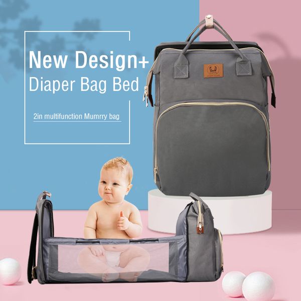 

pre-design baby diaper bag backpack with changing bed baby bags for mom maternity nappy bag large capacity new 201021