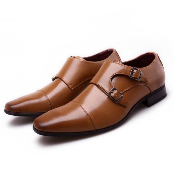 

2020 men shoes dress shoes new pointed toe business leather lace-up footwear formal shoe for wedding plus 48, Black