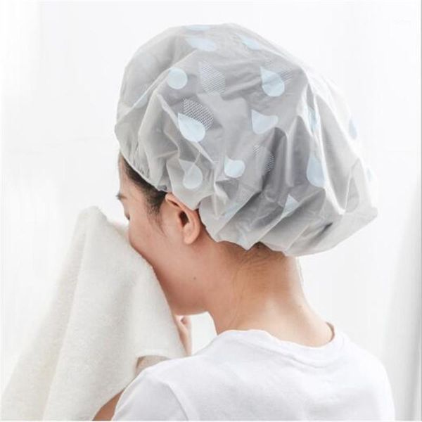 

shower cap waterproof elastic 1pcs thicken for women bath hat hair salon bathroom products1