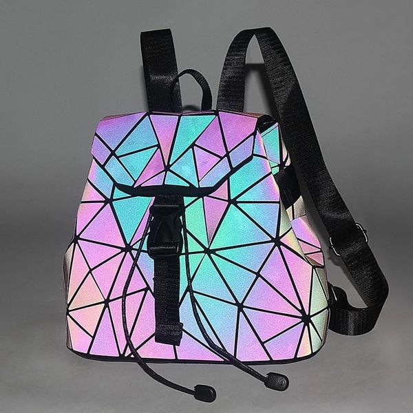 

geometric backpack women fluorescent mochila shoulder bag fashion rucksuck backpack drawstring bag for teenage girl