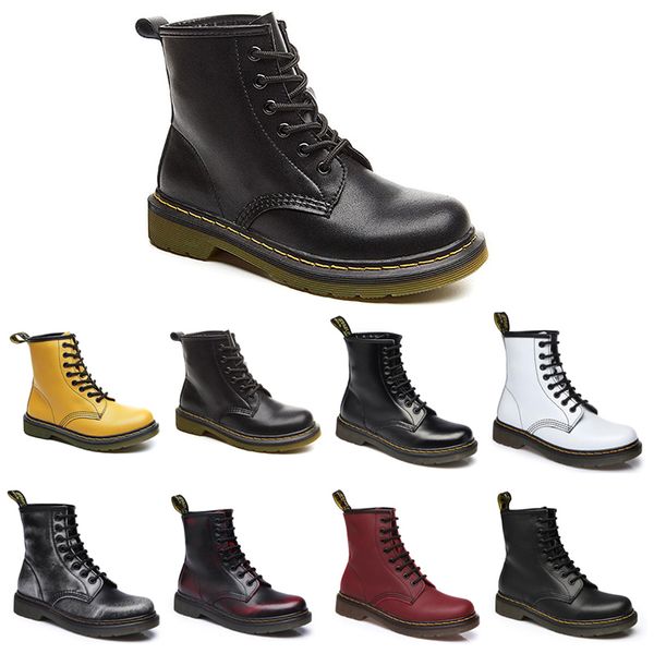 

non-brand fashion 2020 designer ankle boots men women wineter martin boots wipe wine red black motorcycle boots 35-44 item 18 wholesale, White;red