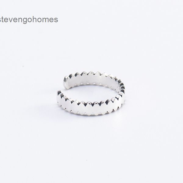 

wave korean s925 pure silver curve personality simple versatile smooth open ring women's jewelry