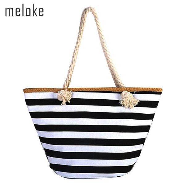 

2020 women straw shoulder bags large size beach bags fashion striped travel book for girls canvas totes