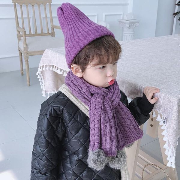 

scarves children scarfs misha and puff toddler boys girls knit scarf with hat baby keep warm winter accessories blanket, Blue;gray