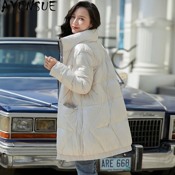 

ayunsue women's winter jacket korean coat female 90% white duck down jackets warm women parkas fashion 2020 chaqueta mujer, Black