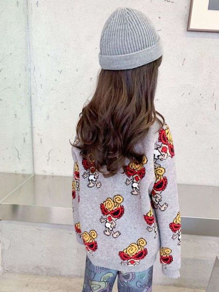 

cartoon chaozhou brand super manyin black children's sweater parent child casual round neck family drs, Blue