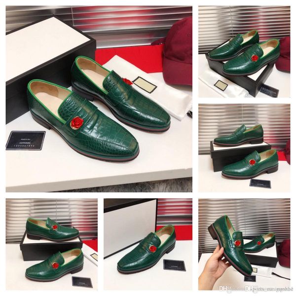 

new fashion alligator pattern single monk strap formal shoes luxury men pointed toe designers dress shoes breathable groom wedding shoe, Black