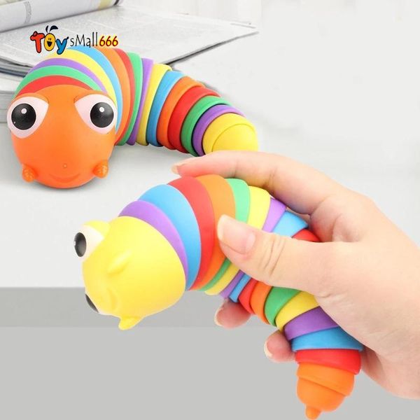 

19cm big novelty slugs fingertip snails slugs plastic rainbow bug toys decompression vent toys children's educational sxm3ch1