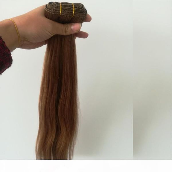 

elibess hair - straight wave virgin human hair 120g per piece color 8 14inch to 24inch remy human hair weft, Black