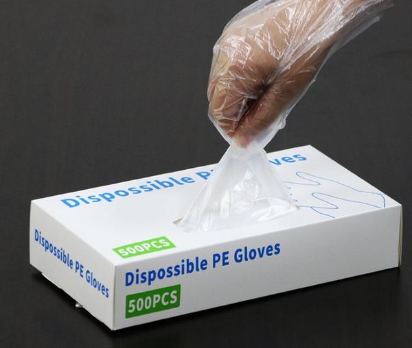 

bbq for restaurant kitchen eco-friendly 500pcs/box plastic disposable food fruit vegetable pe gloves sn1017