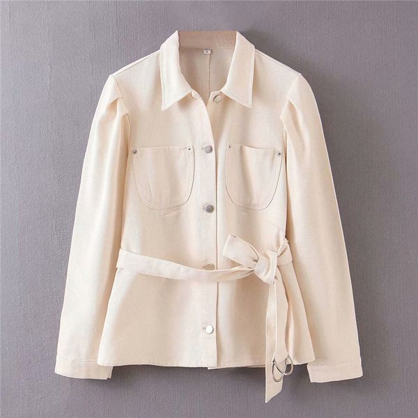 

stylish beige women jacket belt design single breasted long sleeve coat female spring casual beige outwear mujer 201028, Black;brown
