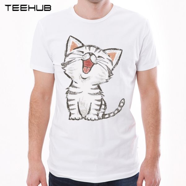 

new arrivals happy cat t shirt fashion american shorthair printed t shirt short sleeve funny cartoon tee sport hooded sweatshirt hoodie