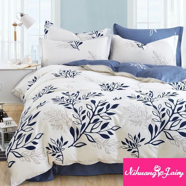 

bedding sets four-piece cotton set, 100% twill linen and duvet cover, double 1.2/1.8/2.0m