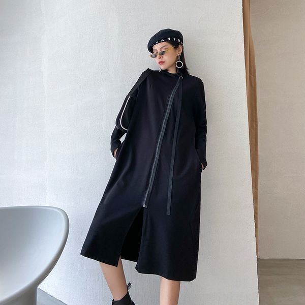 

pq8xj креативный дизайн маленький средний и платье юбки skirtlarge платье втулки жира мм крышка живота wbf6h тонкие женские осенние длинные, Black;gray