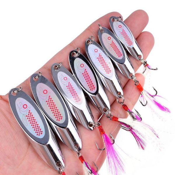 

7/14/22g/28g/42g artificial laser beveled sequins sequined silver spoon lure fishing baits sea lures tool for wobbler qylmct