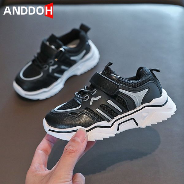 

size 21-30 boys soft bottom casual girls breathable lightweight child non-slip shoes baby wear-resistant sneakers, Black