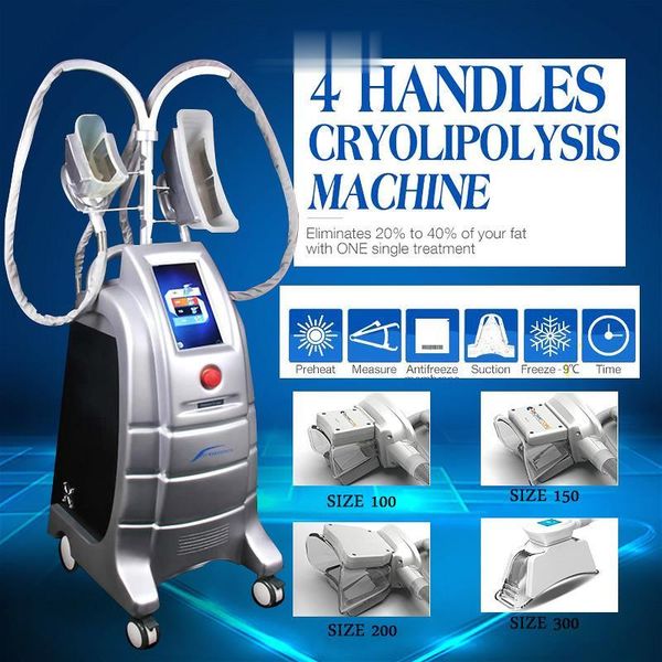 

4 cryo handles fat e cryolipolysis machine weight reduce body slimming machine medical handle beauty device