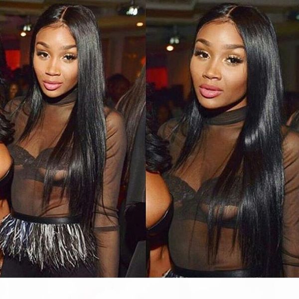 

8a full lace human hair wigs for black women glueless full lace wigs malaysian virgin hair straight lace front human hair wigs, Black;brown